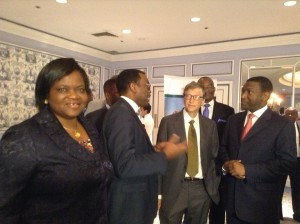 Left, Permanent Secretary Ibukun Odusote, Adesina, Gates, Sani Dangote (right)