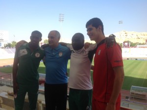 Coaches Manu and Doustimehr with their players