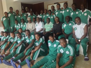 Nigeria's Sports Minister with the Golden Eaglets