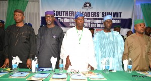L-R, Mimiko, Imoke, Falae, Anenih, Ihedioha at the Southern Nigeria Forum in Calabar.