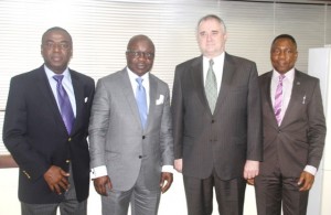 Governor Emmanuel Uduaghan of Delta State (left) and Mr. Andrew Fawthrop, out going Chairman/ Managing Director, Chevron during the later’s visit to the Governor at the Government Annex Warri.