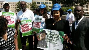 Nigerians during a protest earlier in the week in Washington DC