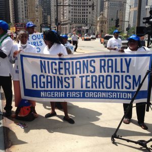Anti Boko Haram demonstrators at the event.