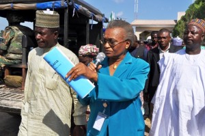 VC of the University - Prof. Ekanem Braide (R) and Hon. Min. of Information, Labaran Maku