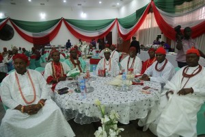Cross section of traditional rulers at the event.