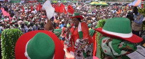 Dame Patience Jonathan, Linda Ayade, Obioma Imoke at the rally Wednesday in Ikom