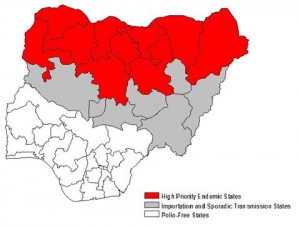 Map of Nigeria.