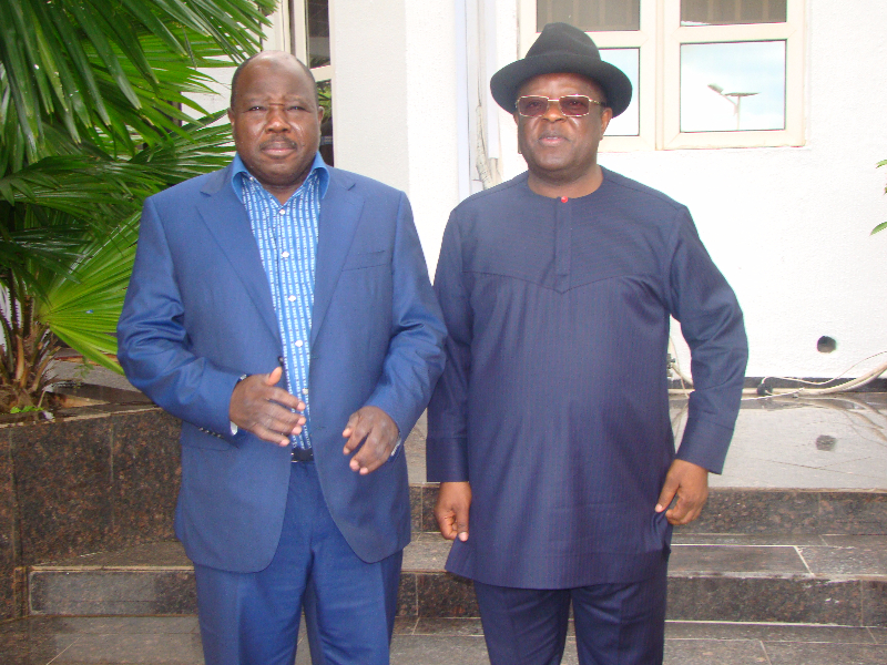 Gov. Umahi hosts former Borno State Governor, Ali Modu Sheriff in Abakaliki