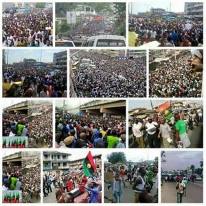 Pro-Biafra demonstrators across Nigeria