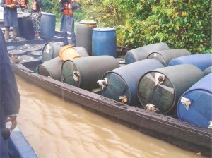 Captured...stolen crude in  gigantic boat