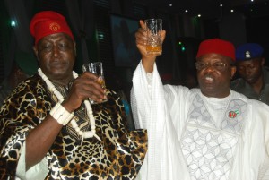Governor David Umahi of Ebonyi State and Secretary to the Government of the Federation, Engr. Babachir David Lawal at the official visit/ formal commissioning of Dr. Sam. O. Egwu Governor's Lodge by SGF in Abakaliki. Photo: EBSG