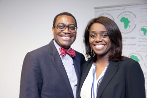 Minister of Finance, Mrs Kemi Adeosun met with the President African development Bank (ADB) Dr Adesina Akinwunmi during a meeting with African Finance Governors and Ministers along side the 2016 Spring meeting of the WorldBank/IMF in Washington DC. APRIL 14 2016.