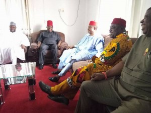 Obiano and party officials during the submission of his nomination form