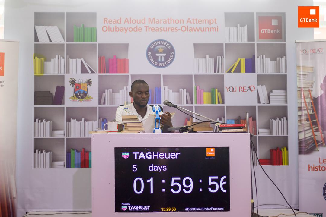 GTBank’s You Read Initiative: Olubayode Bids for Guinness World Record after 122 hours Read Aloud Marathon