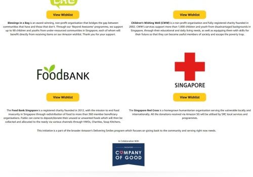 Amazon Singapore and National Volunteer & Philanthropy Centre launch Wishlist initiative to deliver smiles and support communities in need this National Day