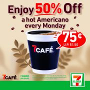Enjoy Half Price Hot Americanos from 7Café every Monday!