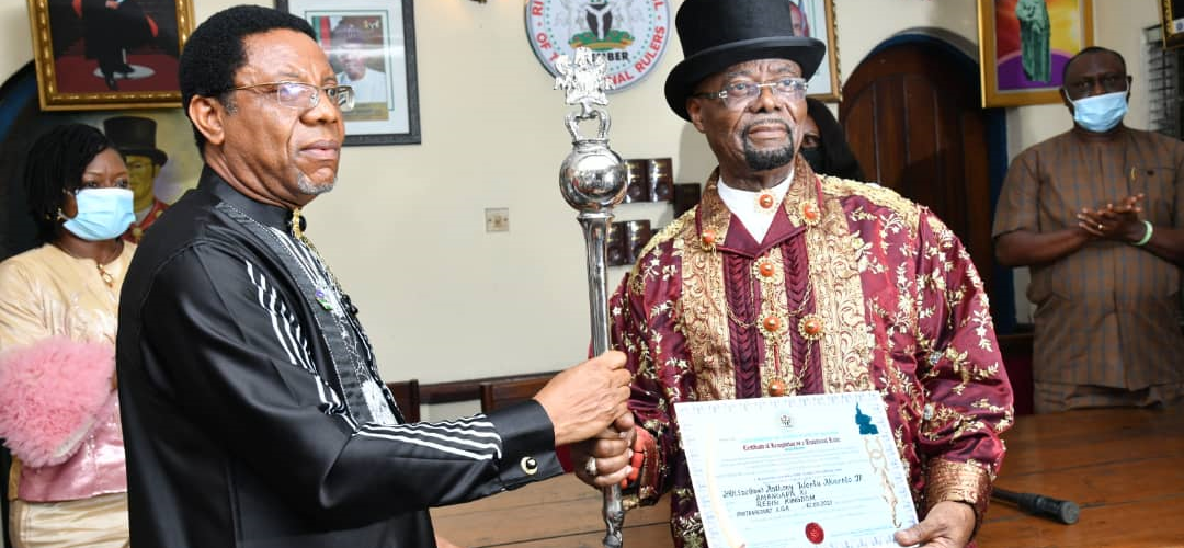 Wike Presents Certificate Of Recognition And Staff Of Office To Two Traditional Rulers