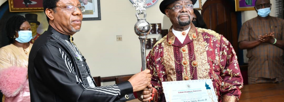 Wike Presents Certificate Of Recognition And Staff Of Office To Two Traditional Rulers
