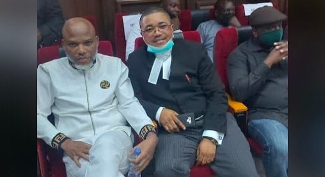 Nnamdi Kanu In Court With A Swag