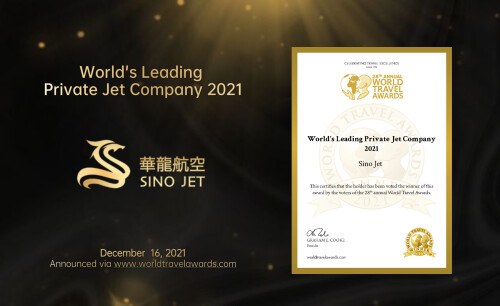 Sino Jet reelected as World’s Leading Private Jet Company at World Travel Awards 2021