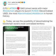 TRON Founder H.E. Justin Sun Announces the Launch of USDD — A Decentralized Stablecoin