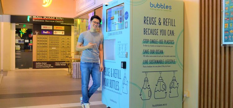 Crushing Single-Use Plastic With Bubbles Refillery Vending Machines