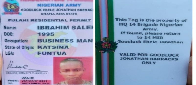 Secret Identity Cards By Nigerian Army Linked To Kidnapping Menace In Country’s South East
