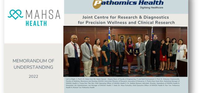 Pathomics Health and MAHSA Health sign MOU to launch Joint Centre for Research and Diagnostics for Precision Wellness and Clinical Research