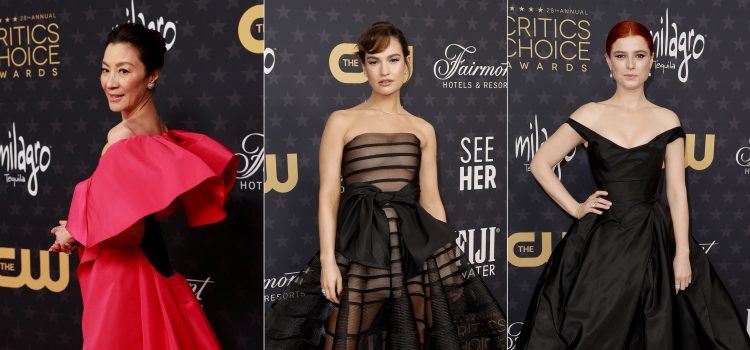 Michelle Yeoh, Lily James, and Jessie Buckley Shine in De Beers Jewellers at the 2023 Critics’ Choice Awards