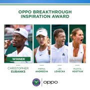 Christopher Eubanks Named Winner of the OPPO Breakthrough Inspiration Award at Wimbledon 2023