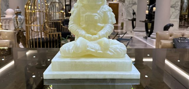 Revolutionizing Art with Sustainability: Camm Solutions Partners with MemoriesForArt for 3D Printed, Eco-Friendly Astronaut Buddha