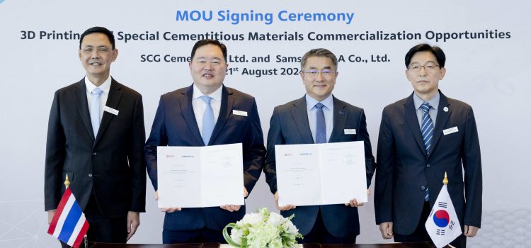 “SCG – CPAC” and “Samsung E&A” sign MOU to bolster 3D printing technology and special cementitious materials in global market