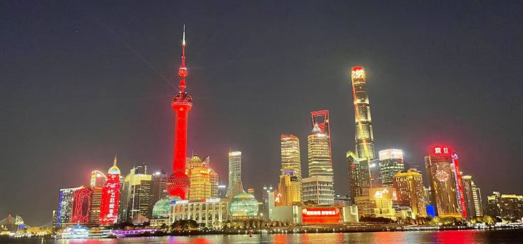 Oriental Pearl and Shanghai Tower, together with towers around the world, light up in red in celebration of the Spring Festival of the Year of the Snake